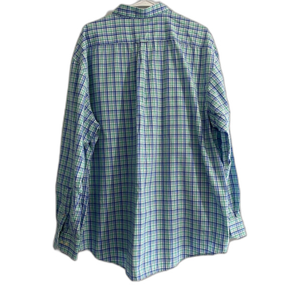 Izod Premium Essentials Plaid Button Down Shirt Blue Teal Size 2XL‎ - Picture 3 of 5